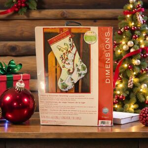 Stocking Kit Dimensions Cross Stitch Sledding Snowman Kit NEW  #70-08853